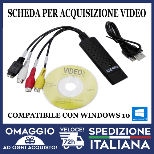 EZ Grabber Box USB - Converti VHS In DVD Con Software Di Editing Video Italiano
