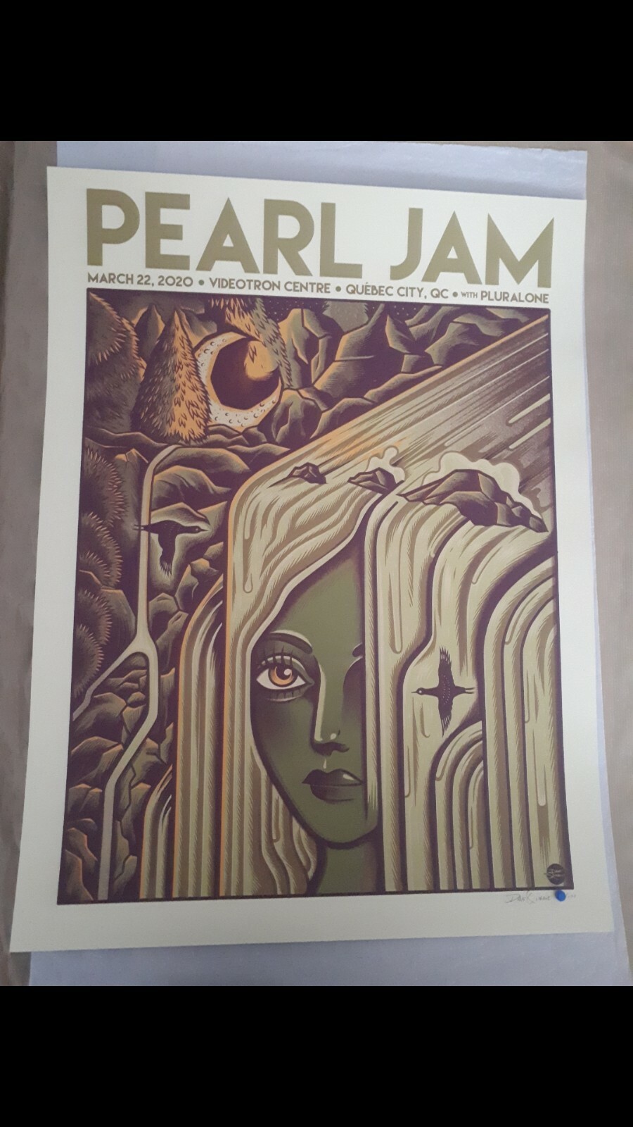 Pearl Jam Quebec City 2020 Dave Quiggle S/N AP xx/100 poster eBay
