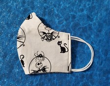 Washable Handmade Fabric Face Mask filter pocket NIGHTMARE B4 XMAS SKELLINGTON