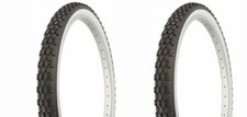 Two 2 26"X2.125" Duro Knobby Bicycle Tires White Wall HF-851 Beach Cruiser