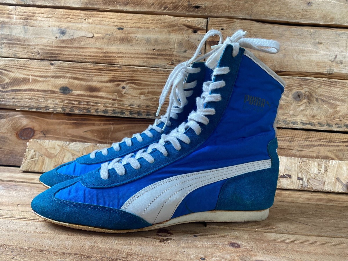 PUMA プーマ●80’ヴィンテージ 西ドイツ製＜つなぎ＞M0055m Vintage 80's puma boxing shoes made in west germany, blue sz uk 8