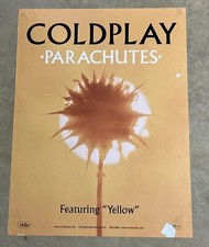 Coldplay Record Store Display Promo Poster Parachutes “Yellow” 18 X 24 Used