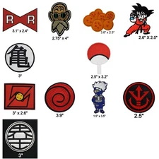DBZ Dragonball Z Iron On Patch Naruto Super Goku Kami Kakashi Kanji Master Roshi