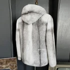 Winter Plus Size Mink Fur Coat Mens Hooded Zipper Short Zip Jacket Warm Outwear