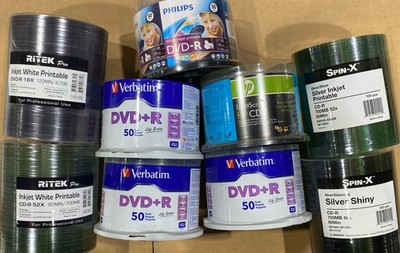 Large Lot # 7 of 650 Blank  DVD-R  CD-R DVD+R  New  RItekPro HP Verbatim PHILIPS