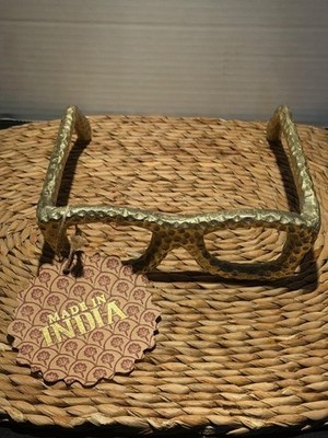 Vintage Hammered Brass Novelty Glasses