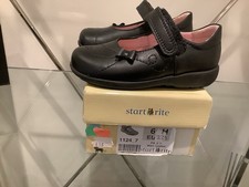 Image of Start Rite Little Girls Black Leather Mary Jane Shoes Size 6H (Eu 22.5)