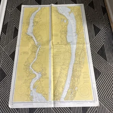 VTG 1973 Nautical Chart New York City Hudson River Map Yonkers Dobbs Ferry 282
