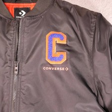 Converse Kids Black Bomber Jacket Boys XL C Chenille