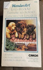 Caron Latch Hook Kit Lab Puppies 24 X 34 New In Box 4386