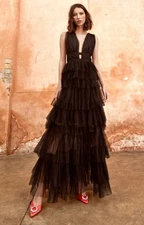 True Decadence Womens Black Maxi Dress V-Neck RRP £135