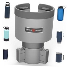 Car Cup Holder Expander with Offset Adjustable Base, Compatible Medium 1 Gray