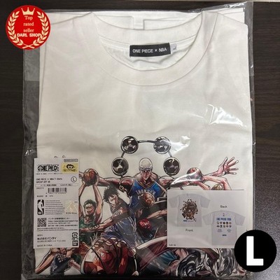 ONE PIECE x NBA 10 Teams T-Shirt Cotton White Size L BASE SHOP Limited Japan