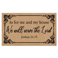 Christian Welcome Door Mat, As for Me and My House We Will Serve Bible Verse ...