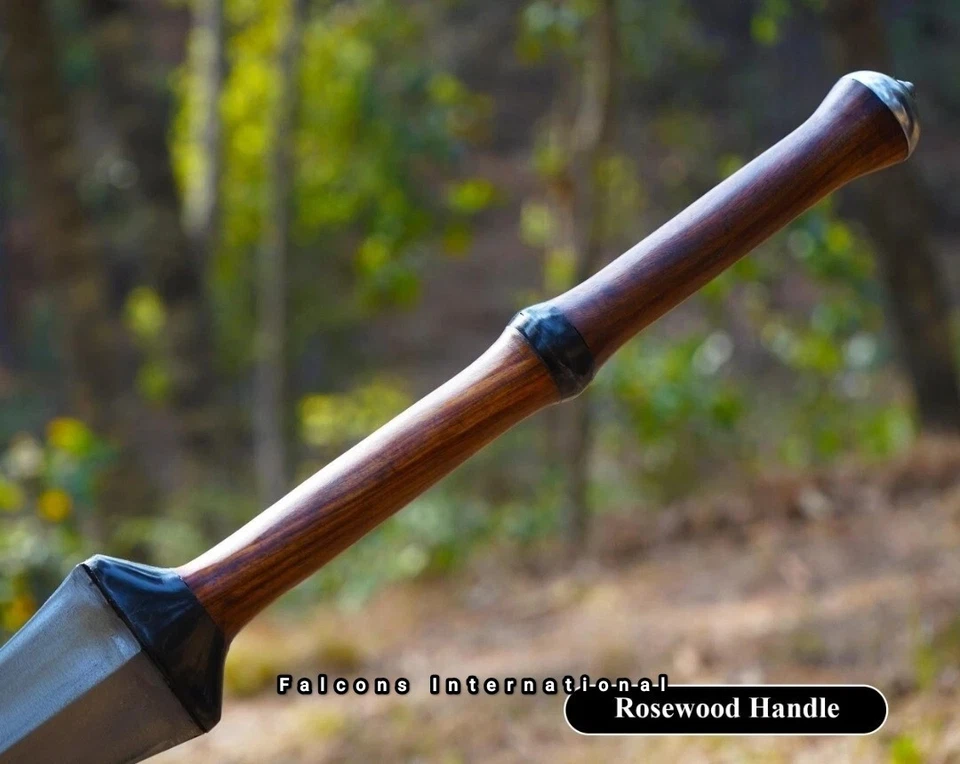 Handmade High Carbon Steel Sword |Full Tang ready battle Gladius Blade with Leat - Image 3 of 4