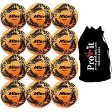 Mitre Calcio One 12 Ball Pack - Fluo Orange/Black/Tidal Teal
