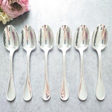 Christofle Perles Tea Spoon 6pcs Silverplate Flatware Excellent