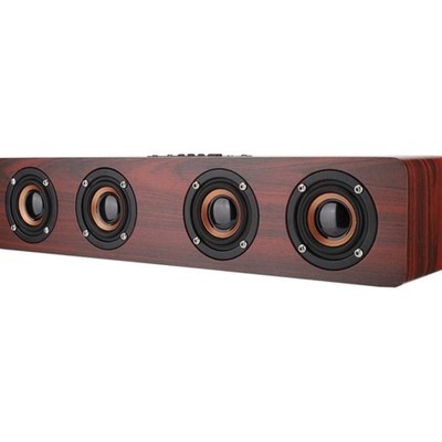 Wooden Sound Bar 12W Bluetooth TV-Lautsprecher mit AUX TF-Kartenfunktion