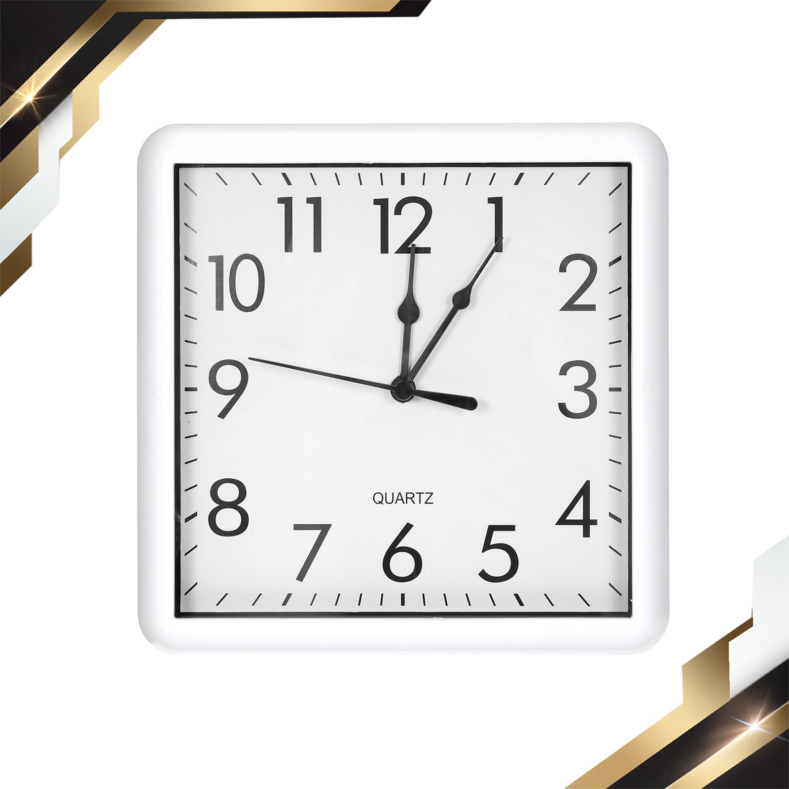 9x9 Inch Wall Clock Quartz Battery Operated Silent Square Wall Clock, White