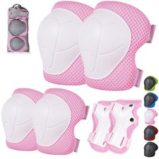 Kids Knee and Elbow Pads Set for Skateboarding, Cycling, Skiing, and