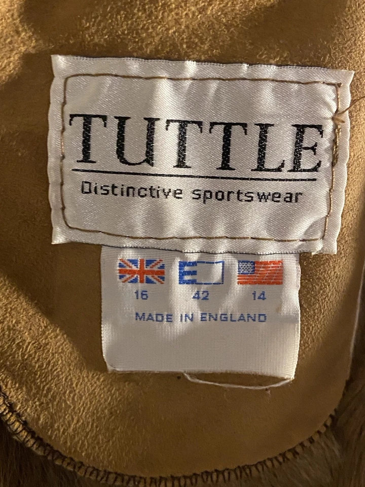Vintage Real Sheepskin Vest Brown Tuttle Distinctive Sportswear Made In England - Image 3 of 3