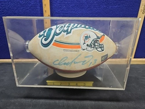 DAN MARINO Signed FOOTBALL HOF QB MIAMI DOLPHINS Auto w/STICKER (COA) Blue Ink