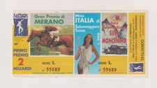 Biglietto Lotteria di Merano e Miss Italia -  1998  - con tagliando