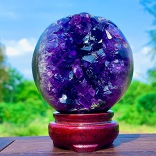382G Natural Amethyst Opening Smile Cave Quartz Carving Crystal Healing