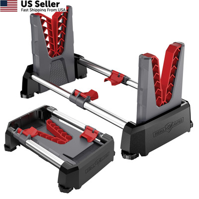 Real Avid Speed Stand | Collapsible Design, Adjustable 10'' - 16'' Red