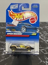 1998 Hot Wheels Mainline/Collector #1088 SPEED MACHINE Black w/Gold 5 Dot Spokes