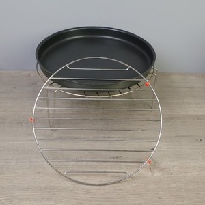 GE Microwave JES1109RR1SS Air Fry Crispy Pan WB27X42110 & Tall/Short Rack Set VG