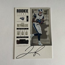 2017 Panini Contenders Rookie Ticket Josh Reynolds Rams Rookie Auto RC on card. rookie card picture