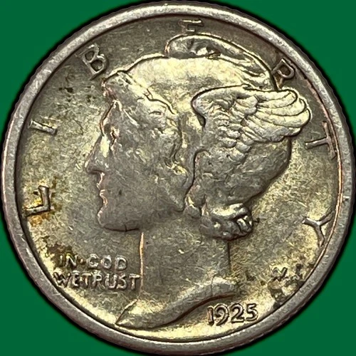 1925 Mercury Dime Almost Uncirculated AU Coin #36624
