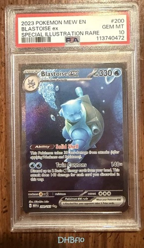 BLASTOISE EX 2023 POKEMON 151 MEW 200/165 SPECIAL ILLUSTRATION RARE PSA 10