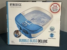 HoMedics Bubble Bliss Deluxe Heated Foot Spa Bubble Foot Massager 3 Attachments