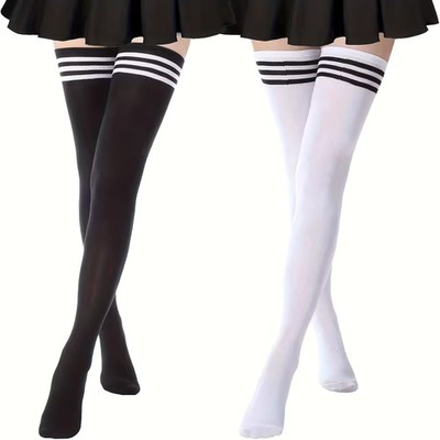 Girls Ladies Women Thigh High Over the Knee Socks Extra Long Cotton Stockings US