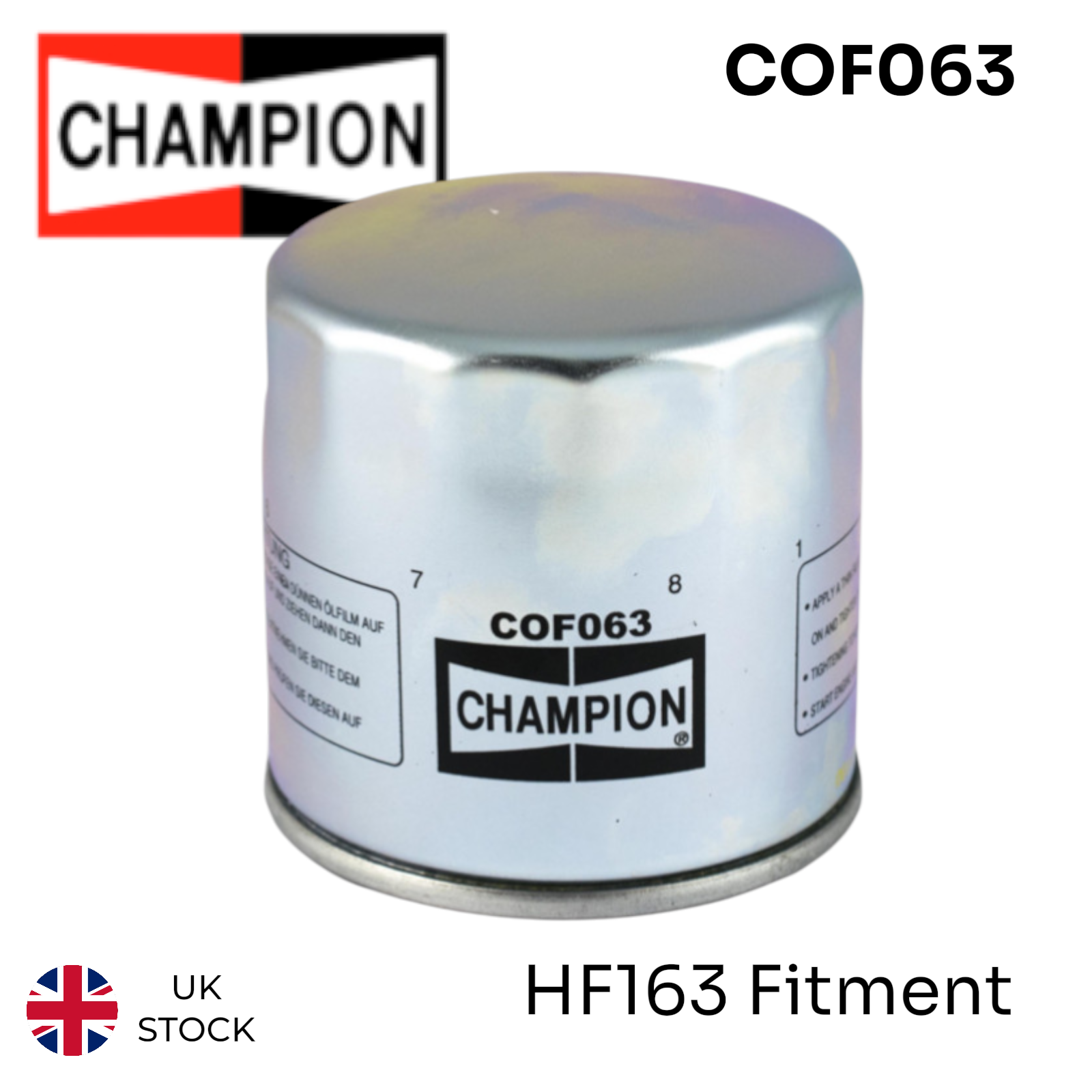 Champion Premium Oil Filter replaces HF163 - High quality aftermarket filter