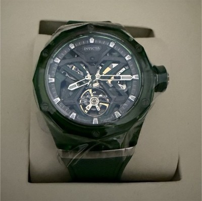 Invicta Celestial Orbitha Men's Automatic Skeleton Dial Black Dial Green Strap
