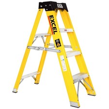 Electricians 4 Tread Fibreglass Ladder 0.96M Heavy Duty Trade New