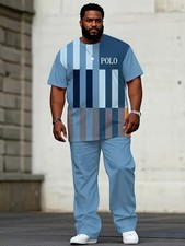 Men's Outfit 2 Piece Set Shirt Pants Suit PLUS SIZE BIG 3XL