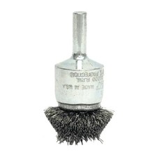 Stem-Mounted Circular Flared End Brush, Stainless Steel, 1-1/2 in x 0.006 in,