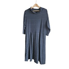Seasalt Cornwall Women's navy white spot dress midi Length Size 20