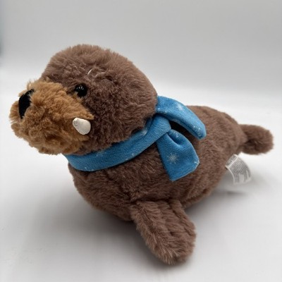 Kellytoy Walrus Winter Christmas Brown 12 Inch Soft Plush Stuffed Animal Toy