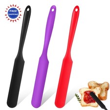 Silicone Jar Spatula 3Pcs Kitchen Set Heat Resistant Jam Spreader Baking Mixing