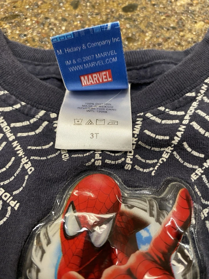 Vintage Y2K 2007 Kids 3T Spiderman 3 Movie Promo Kidcore Marvel Web T-Shirt - Image 3 of 3