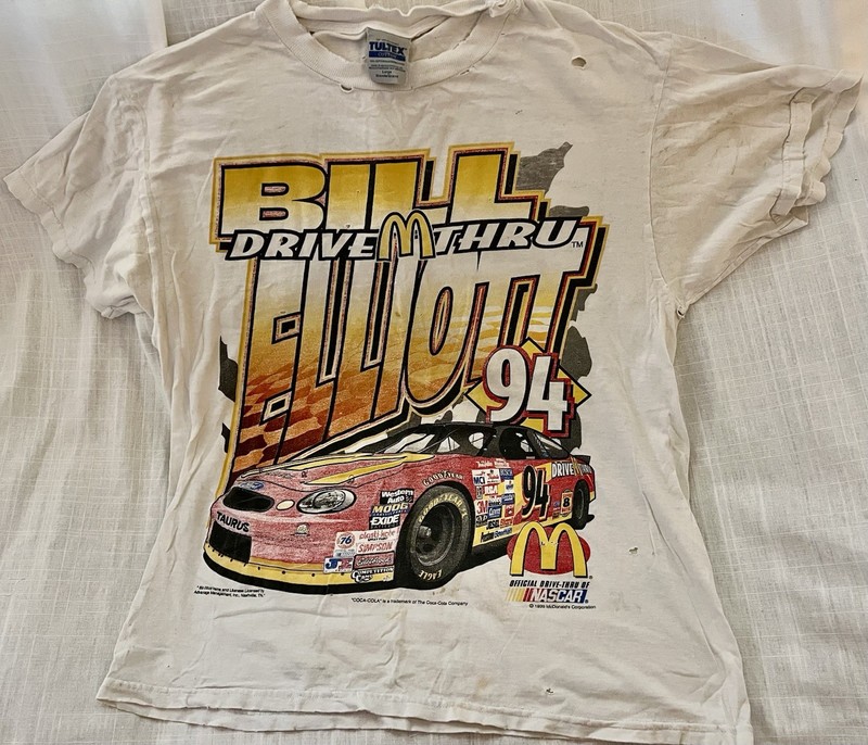 1999 Bill Elliott McDonalds #94 Drive Thru Crew T-shirt Size L