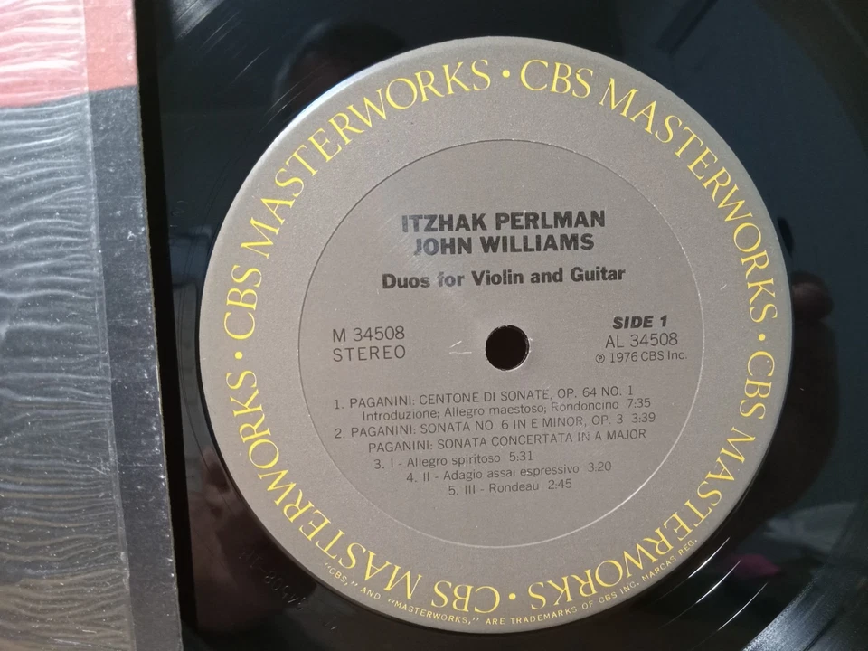 Itzhak Perlman, John Williams, Paganini - Duos for Violin Guitar, LP NM SHRINK - Image 2 of 4