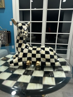 MacKenzie-Childs Checkered Black and White Deer for Christmas Decor