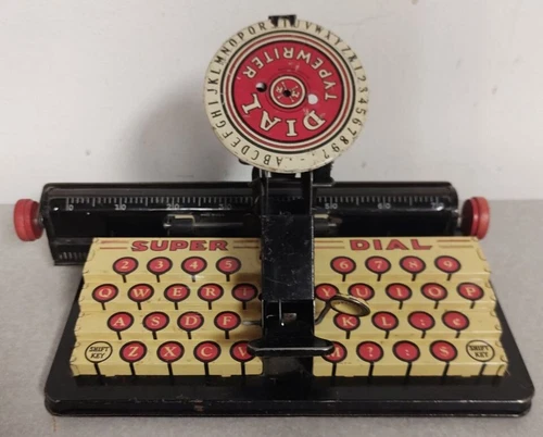 Vintage Marx Super Dial Tin Toy Typewriter Working circa 1930s Made in USA