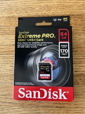 SanDisk 64GB Extreme PRO SDXC Card 170MB/s UHS-1 4K Memory 64G